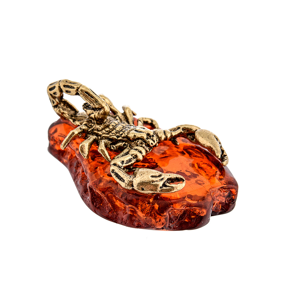 Бронзовая статуэтка на янтаре «Скорпион» - интернет магазин Русь Велика я фото 2