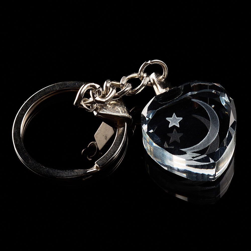 Лазерная графика. Брелок-сердечко «Полумесяц» - интернет магазин Русь Велика я 