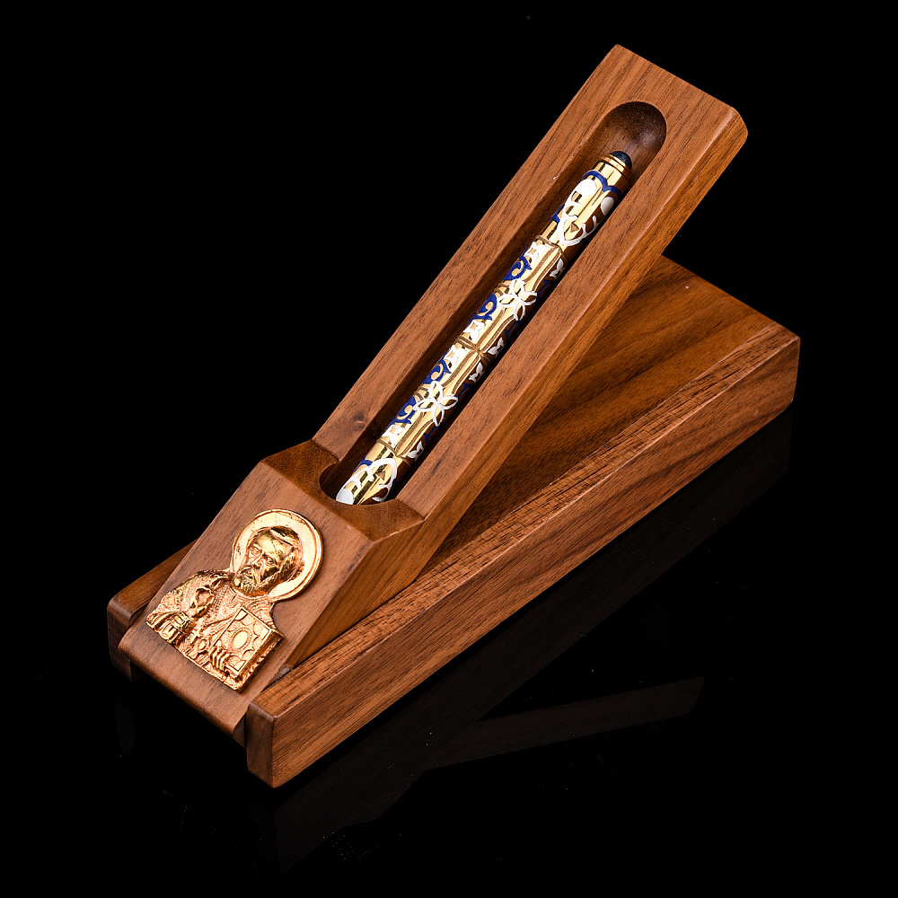 Письменный мини-набор с ручкой «Николай Чудотворец». Златоуст - интернет магазин Русь Велика я 