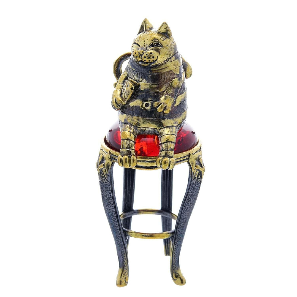 Статуэтка с янтарем «Кот Вася» - интернет магазин Русь Велика я фото 1