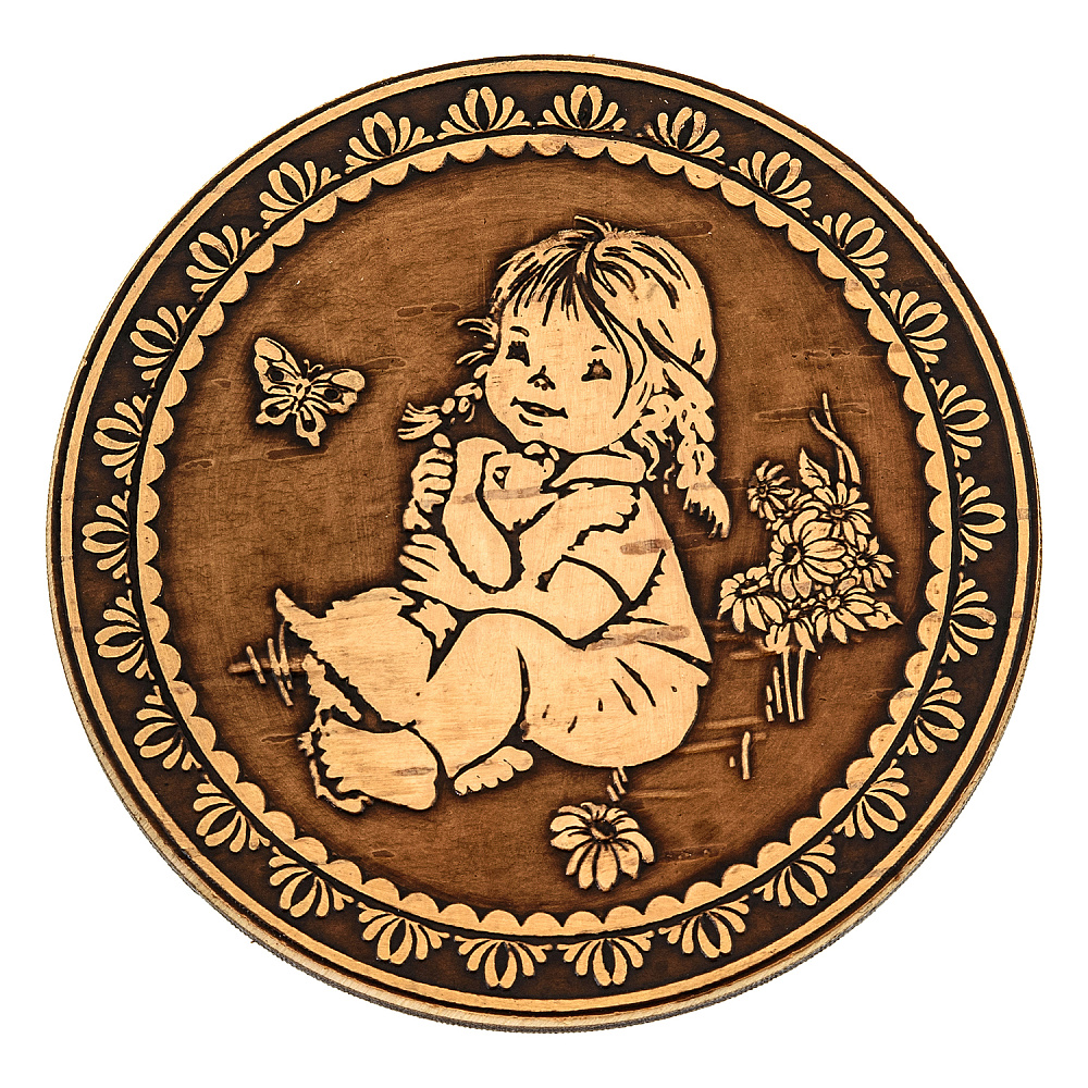 Зеркало в оправе из бересты «Дружба» - интернет магазин Русь Велика я фото 1