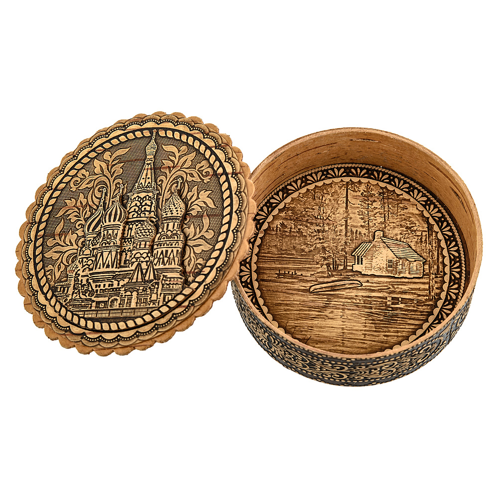 Шкатулка из бересты «Храм Василия Блаженного» - интернет магазин Русь Велика я фото 3