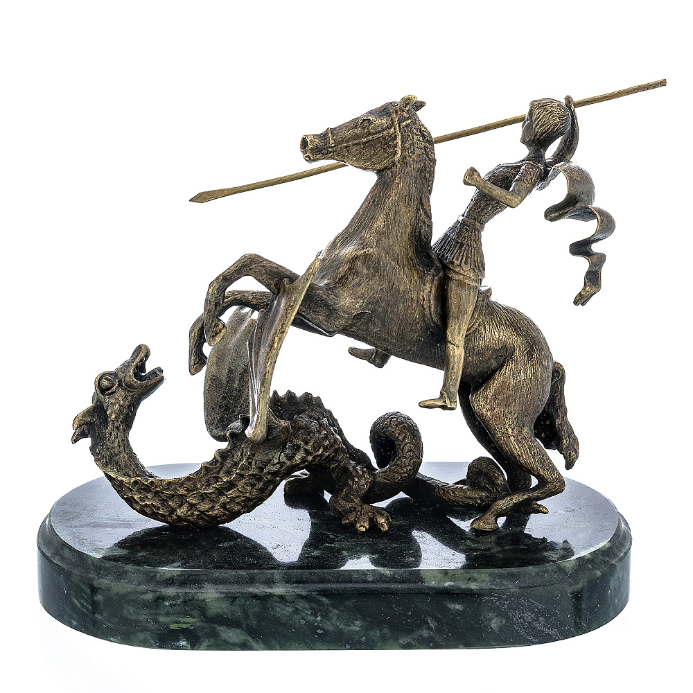 Бронзовая скульптура «Георгий Победоносец» - интернет магазин Русь Велика я фото 3