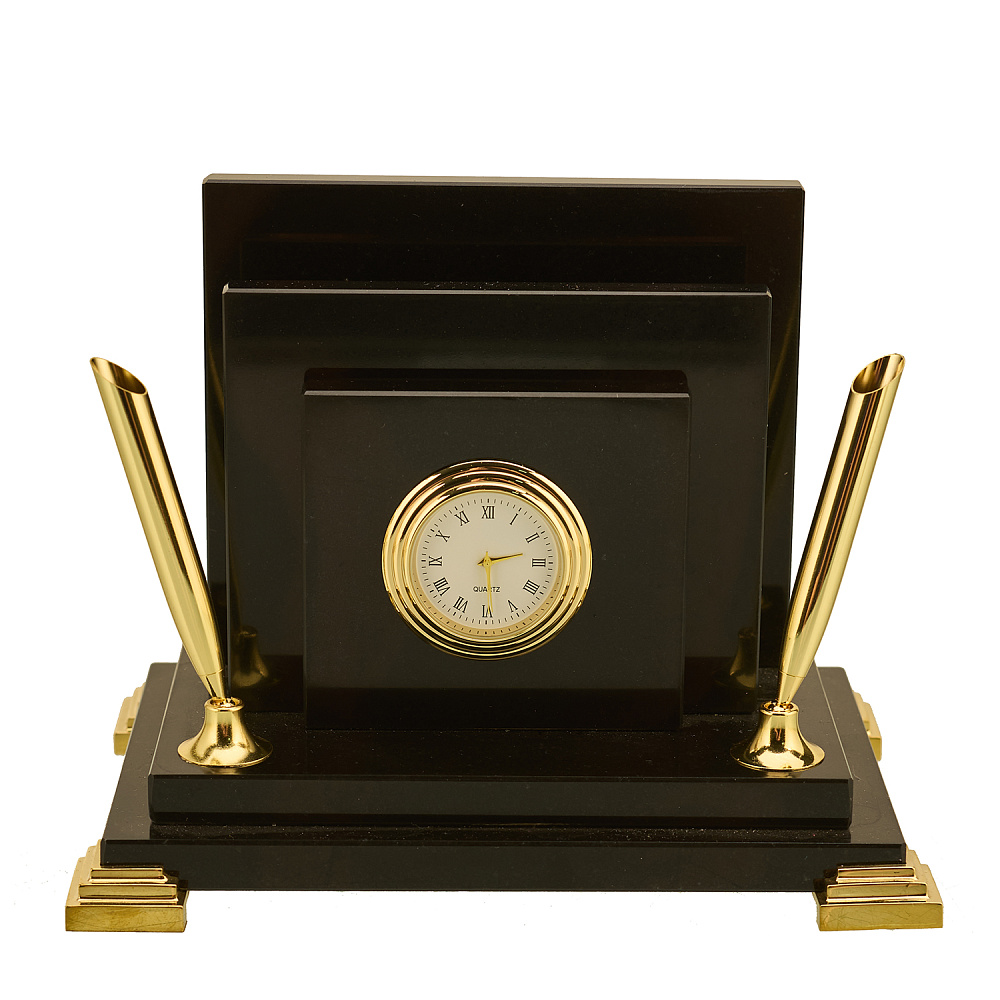 Визитница с часами из натурального камня - интернет магазин Русь Велика я фото 1