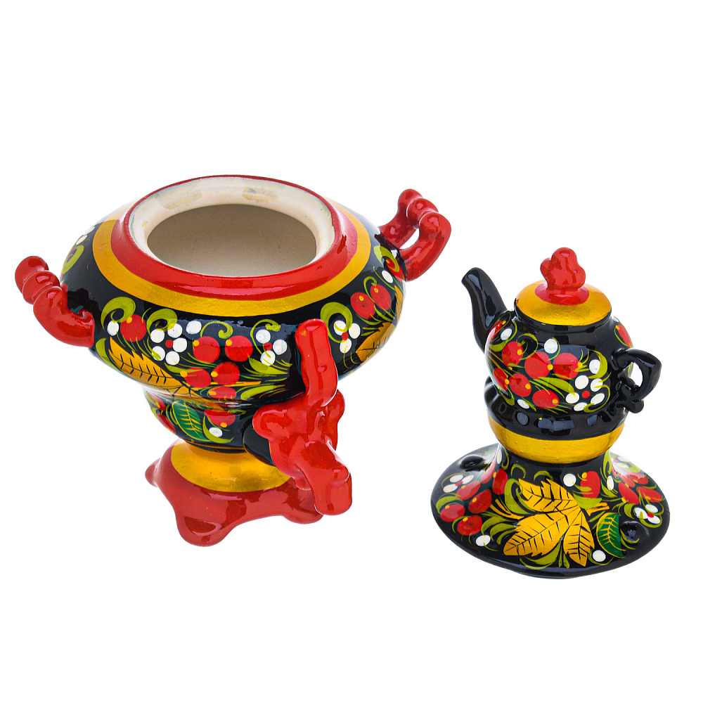 Сувенирный самовар-шкатулка «Рябина». Хохлома - интернет магазин Русь Велика я фото 4