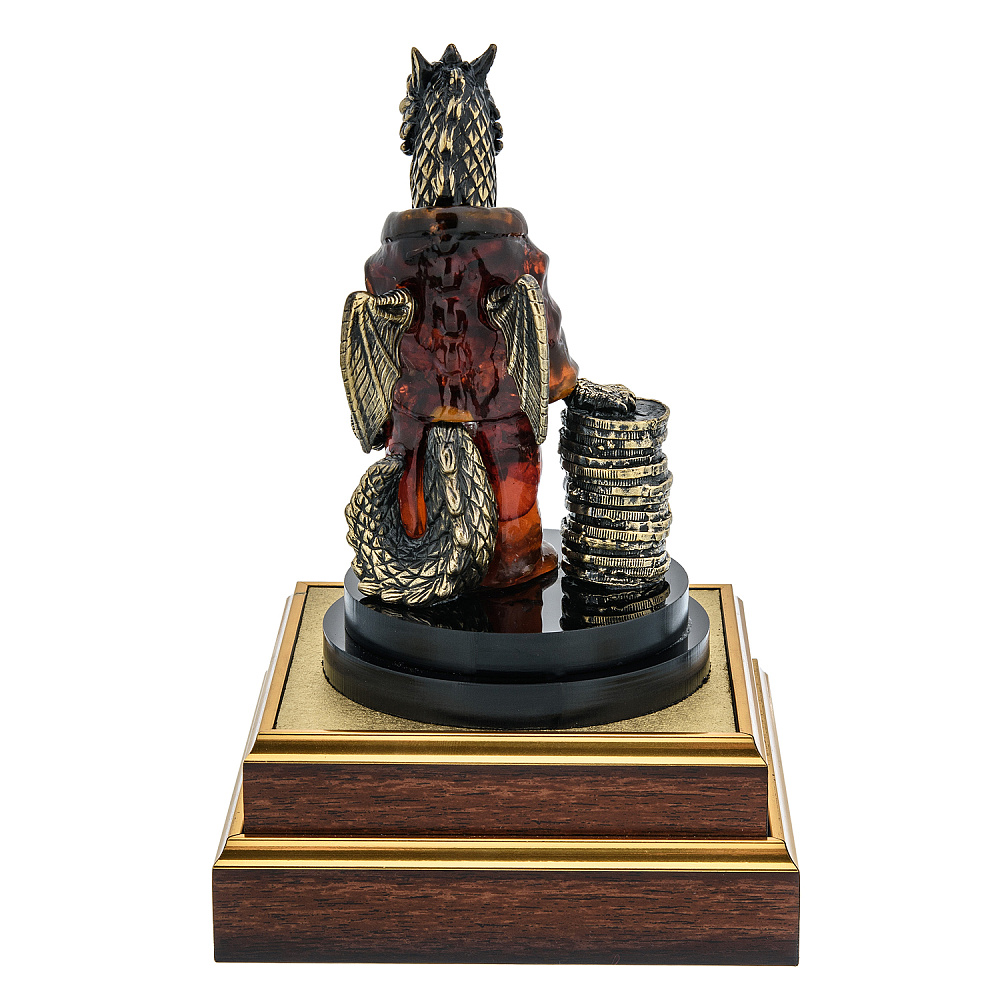 Скульптура из янтаря и бронзы «Дракон предприниматель» - интернет магазин Русь Велика я фото 7