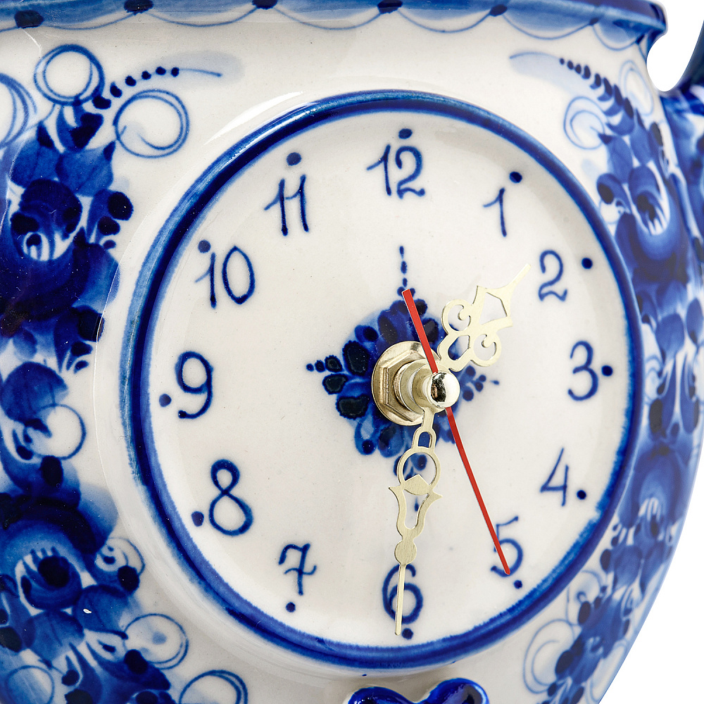 Часы настенные «Самовар». Фарфор Гжель - интернет магазин Русь Велика я фото 3