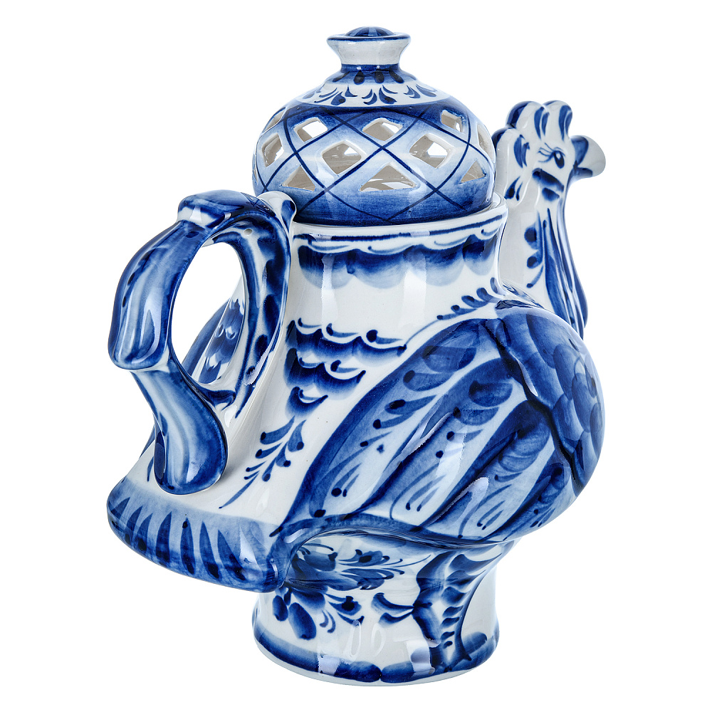 Чайник «Петух». Гжель - интернет магазин Русь Велика я фото 2