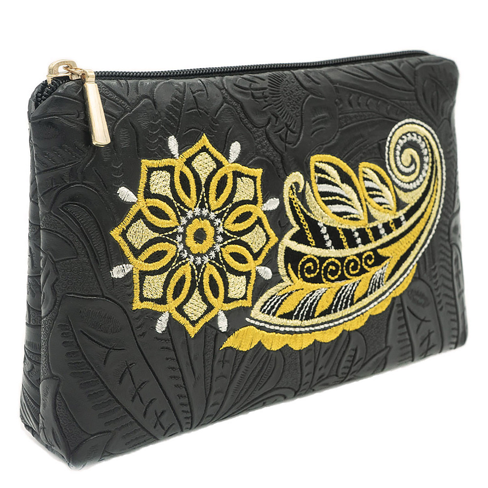 Косметичка «Калейдоскоп». Черная с вышивкой - интернет магазин Русь Велика я 
