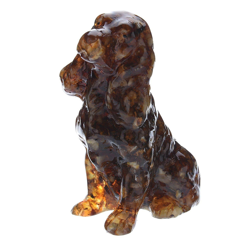 Статуэтка с янтарем «Домашняя собака» - интернет магазин Русь Велика я 