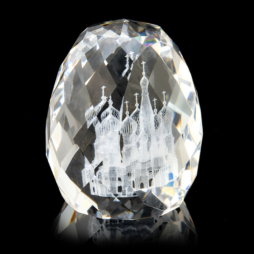 Лазерная графика. Статуэтка-яйцо «Храм Василия Блаженного» - интернет магазин Русь Велика я фото 1