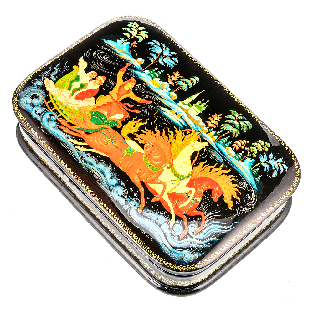 Шкатулка с художественной росписью «Тройка» - интернет магазин Русь Велика я фото 1