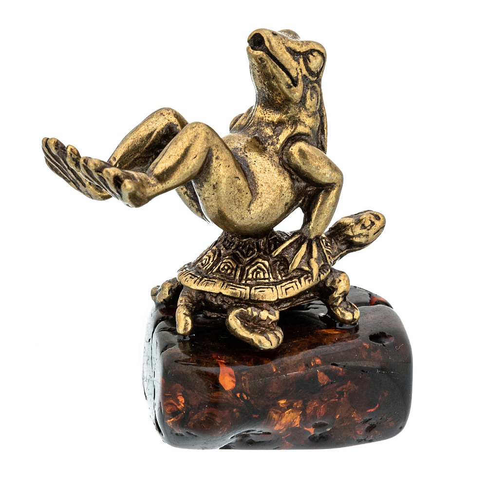Статуэтка с янтарем «Лягушка на черепахе» - интернет магазин Русь Велика я фото 2