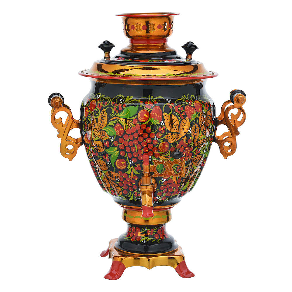 Самовар электрический 3 л с сервизом «Рябина». Хохлома - интернет магазин Русь Велика я фото 4