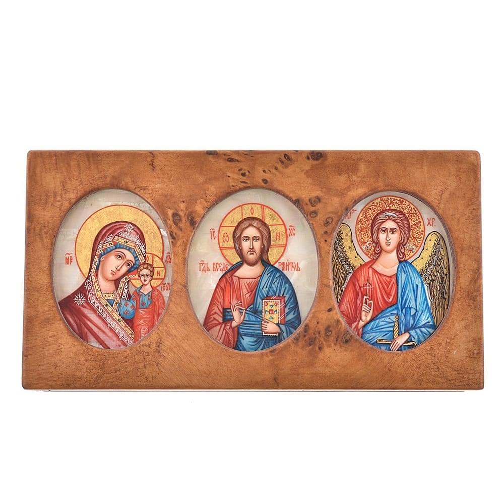 Икона-триптих перламутровая 16 х 8 см - интернет магазин Русь Велика я 