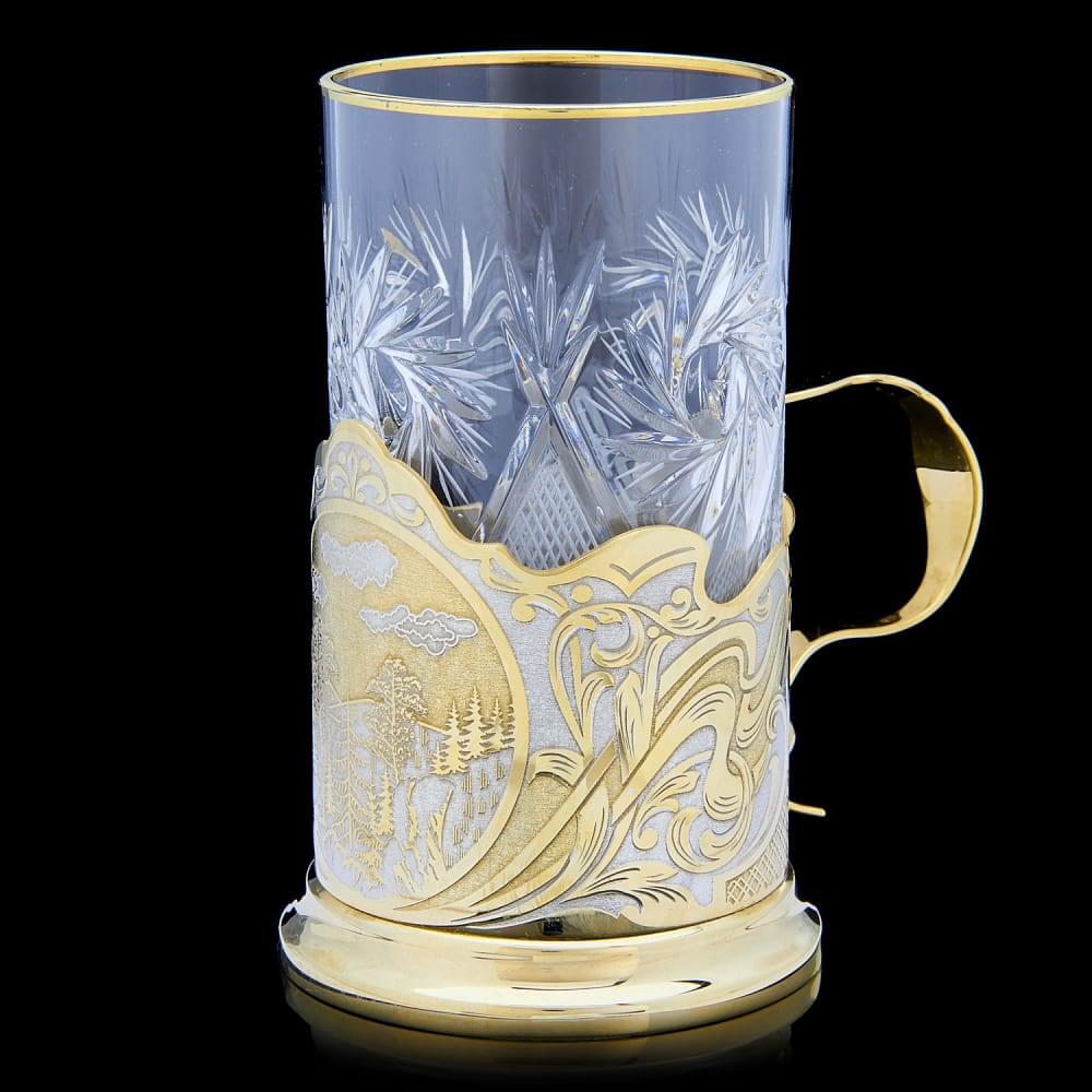 Подстаканник «Лесной пейзаж 2». Златоуст - интернет магазин Русь Велика я фото 1