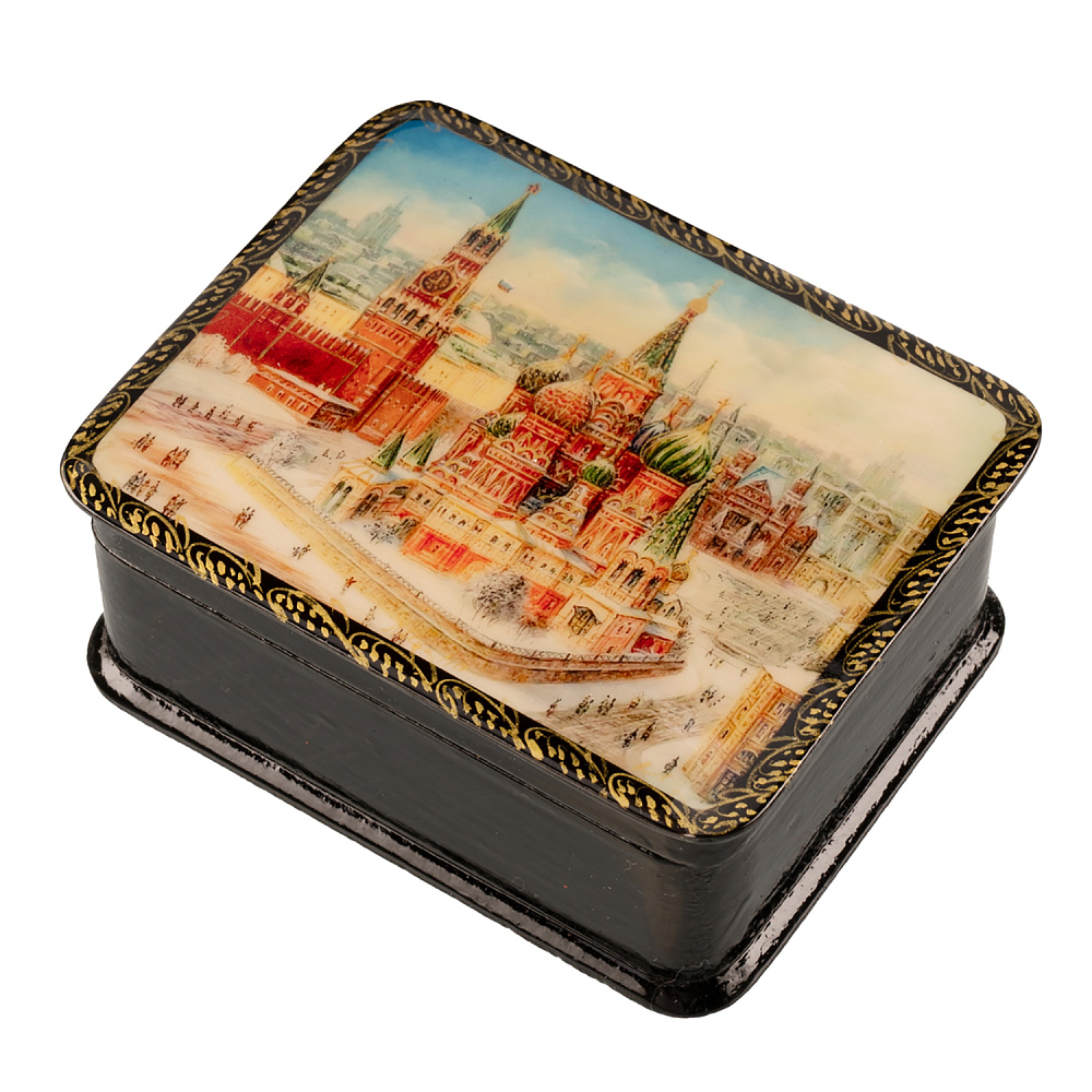 Шкатулка из папье-маше «Москва. Храм Василия Блаженного» - интернет магазин Русь Велика я фото 1