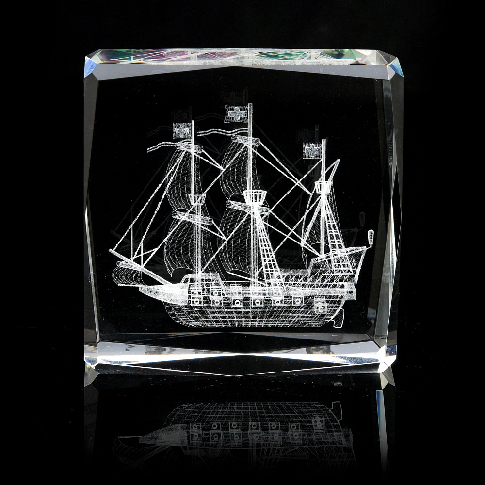 Лазерная графика. Статуэтка «Корабль парусник» - интернет магазин Русь Велика я 