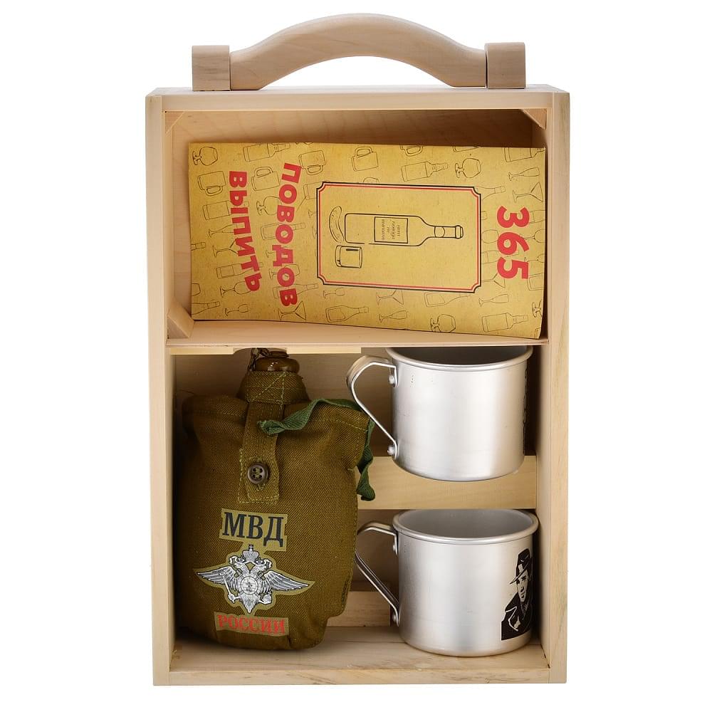0030464 НАБОР «Страт.запас»:фляж.+2круж. «МВД РФ» 28*35см  в ПУ - интернет магазин Русь Велика я фото 3