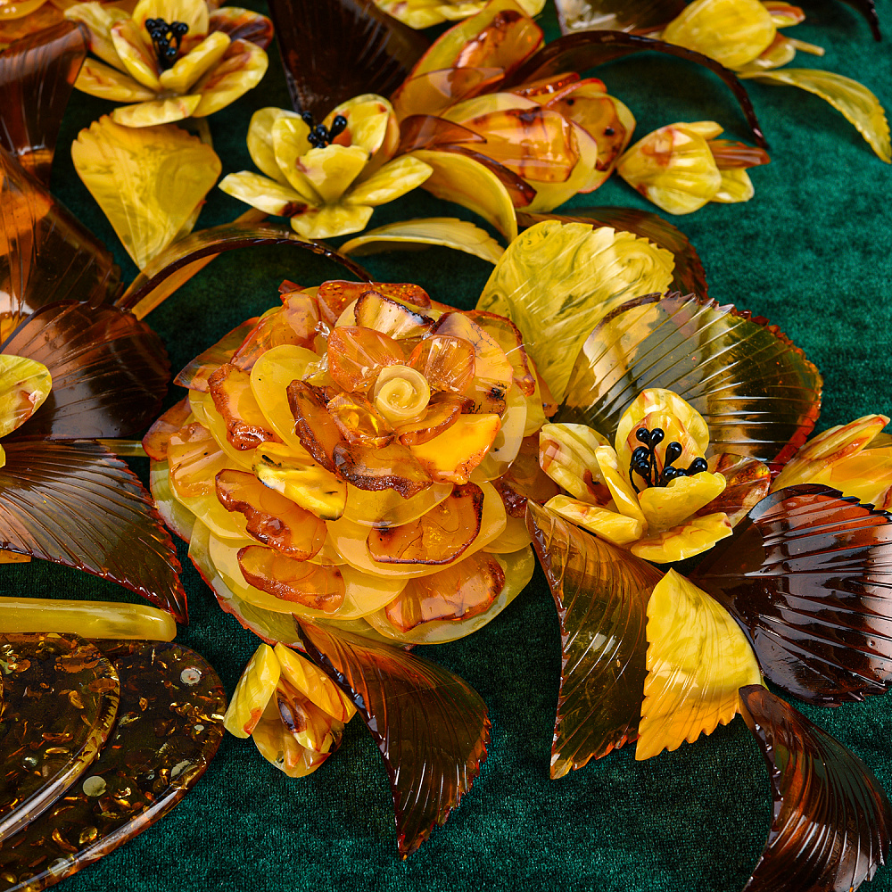 Картина янтарная «Цветы» 55х70 см - интернет магазин Русь Велика я фото 3