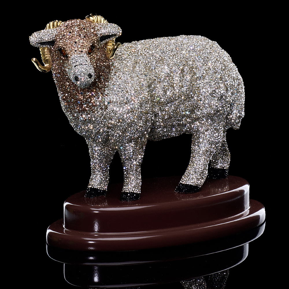 Скульптура с хрустальными стразами «Овен» Asfour Crystal - интернет магазин Русь Велика я фото 1