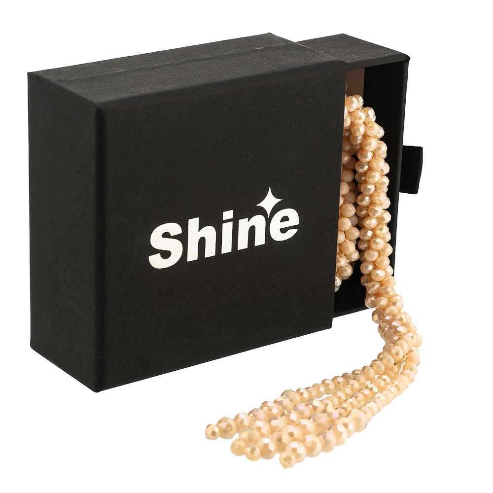 Шейное украшение из горного хрусталя «Жгут». Бежевый - интернет магазин Русь Велика я фото 1