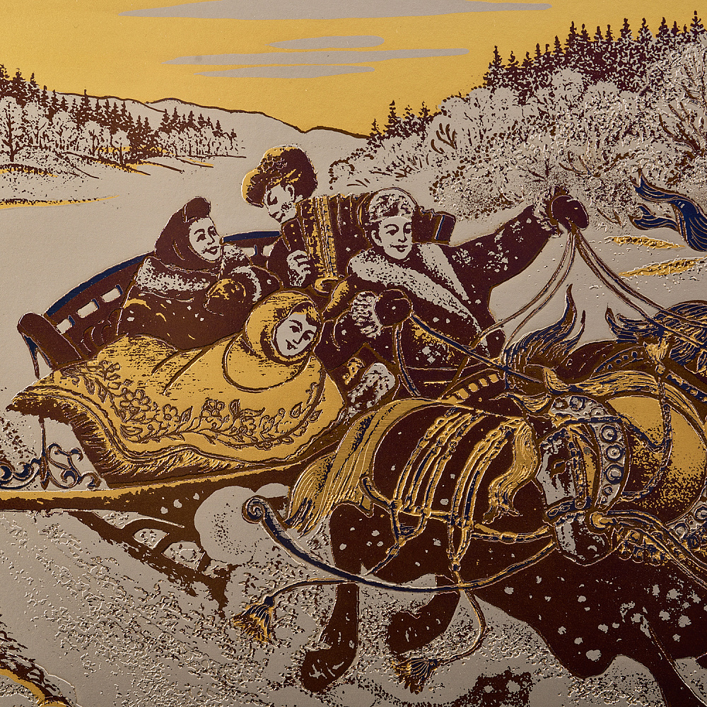 Панно-гравюра «Русская удаль». Златоуст 43х30 см - интернет магазин Русь Велика я фото 2