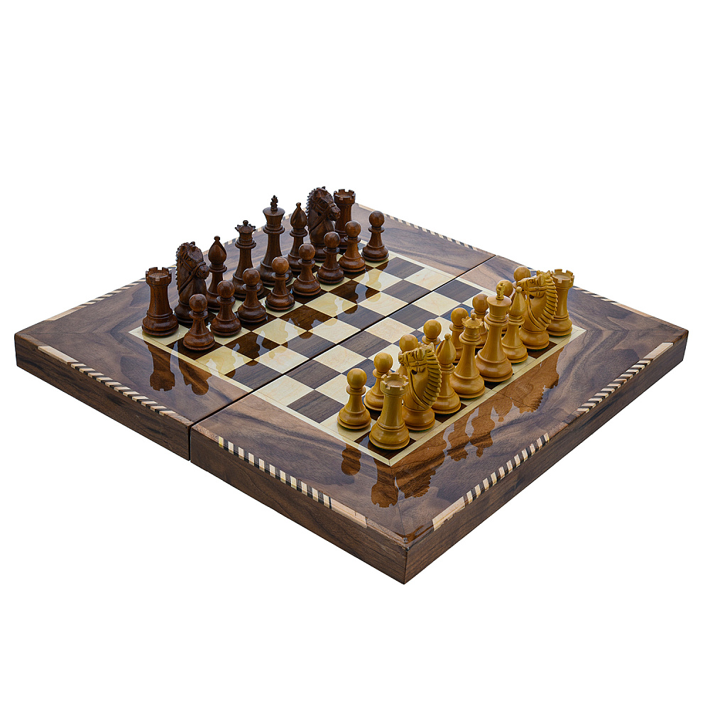 Нарды-шашки-шахматы деревянные маркетри «Звезда востока» 49х25 см - интернет магазин Русь Велика я фото 1