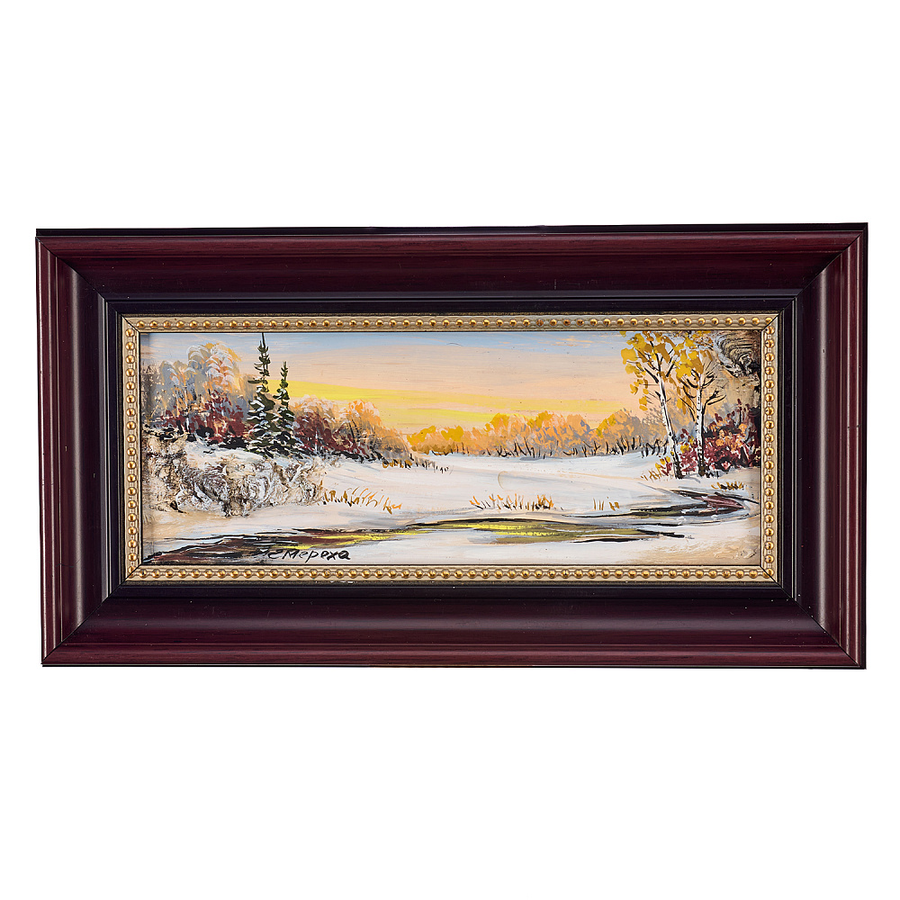 Картина на бересте «Яркий ноябрь» 9,5х23,5 см - интернет магазин Русь Велика я 