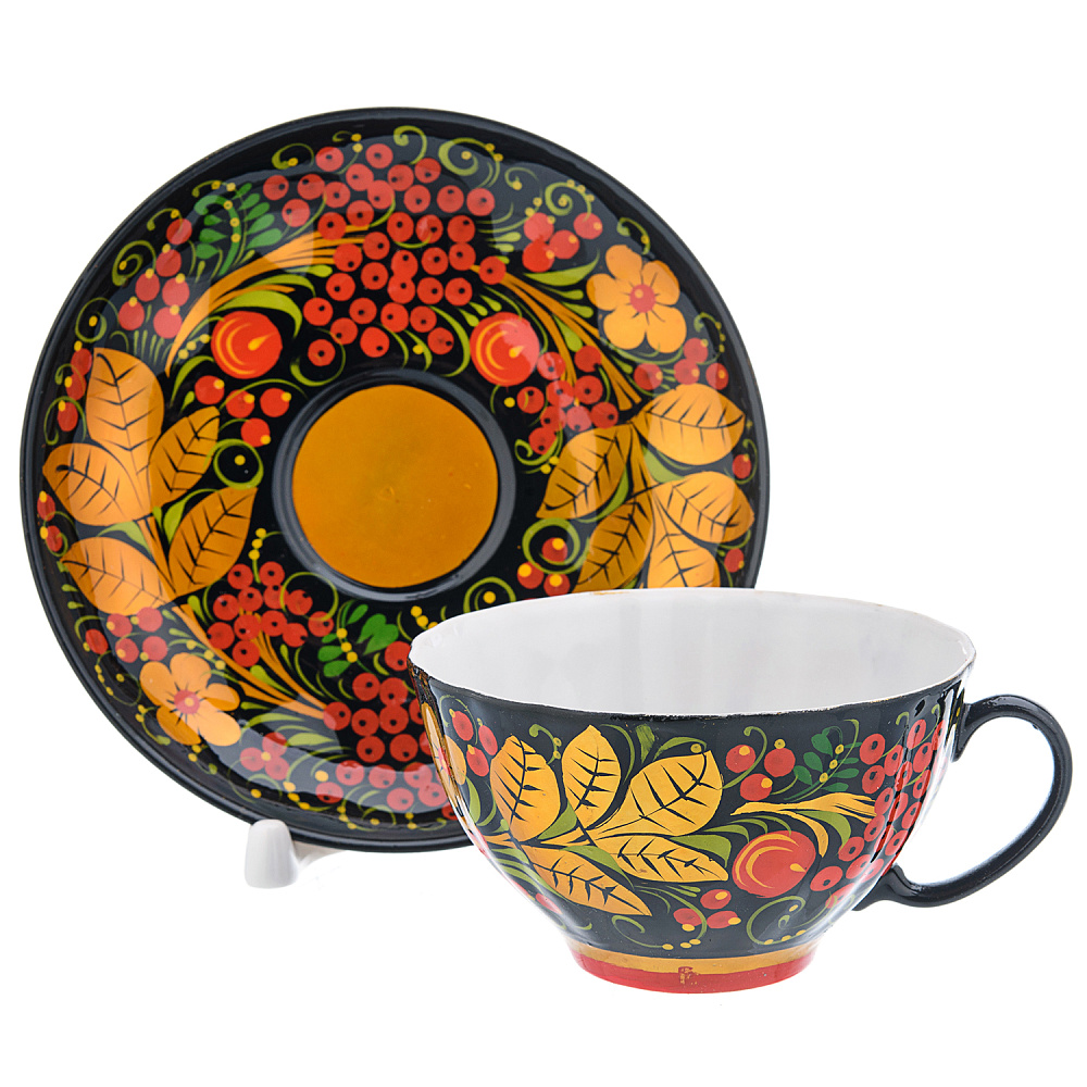 Чайная пара «Рябинка». Хохлома - интернет магазин Русь Велика я 