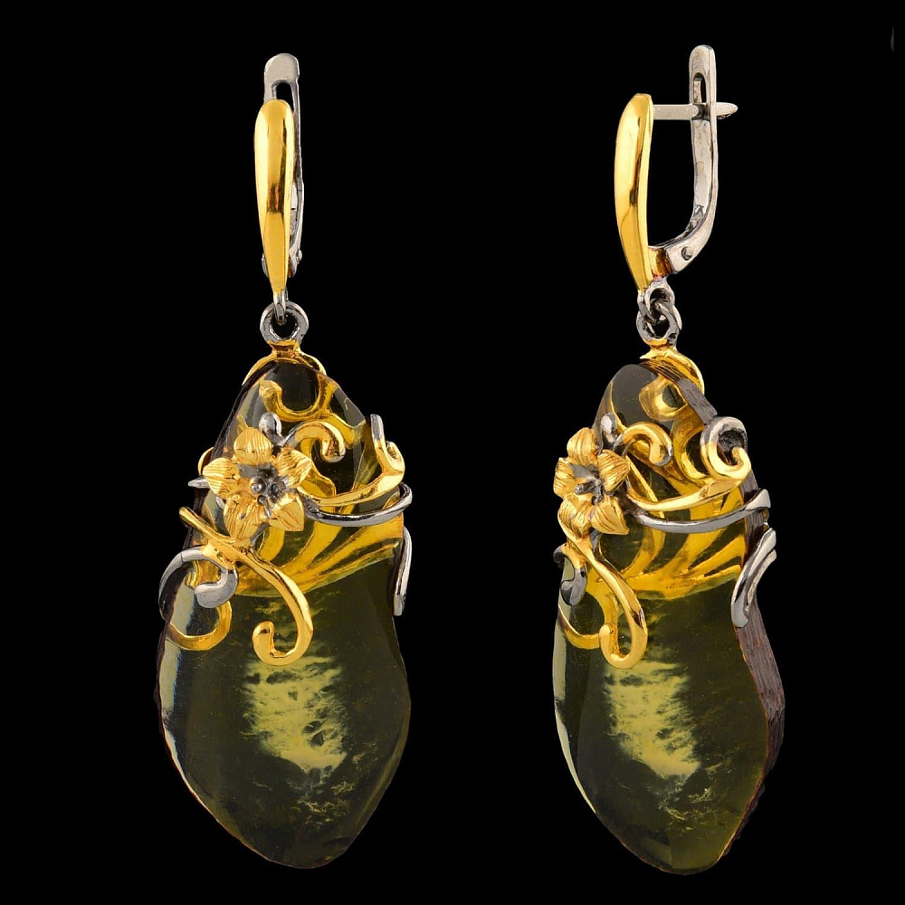 720078/6,28г  Серебро 925* КОЛЬЦО вст.Янтарь фианит р/п - интернет магазин Русь Велика я фото 1