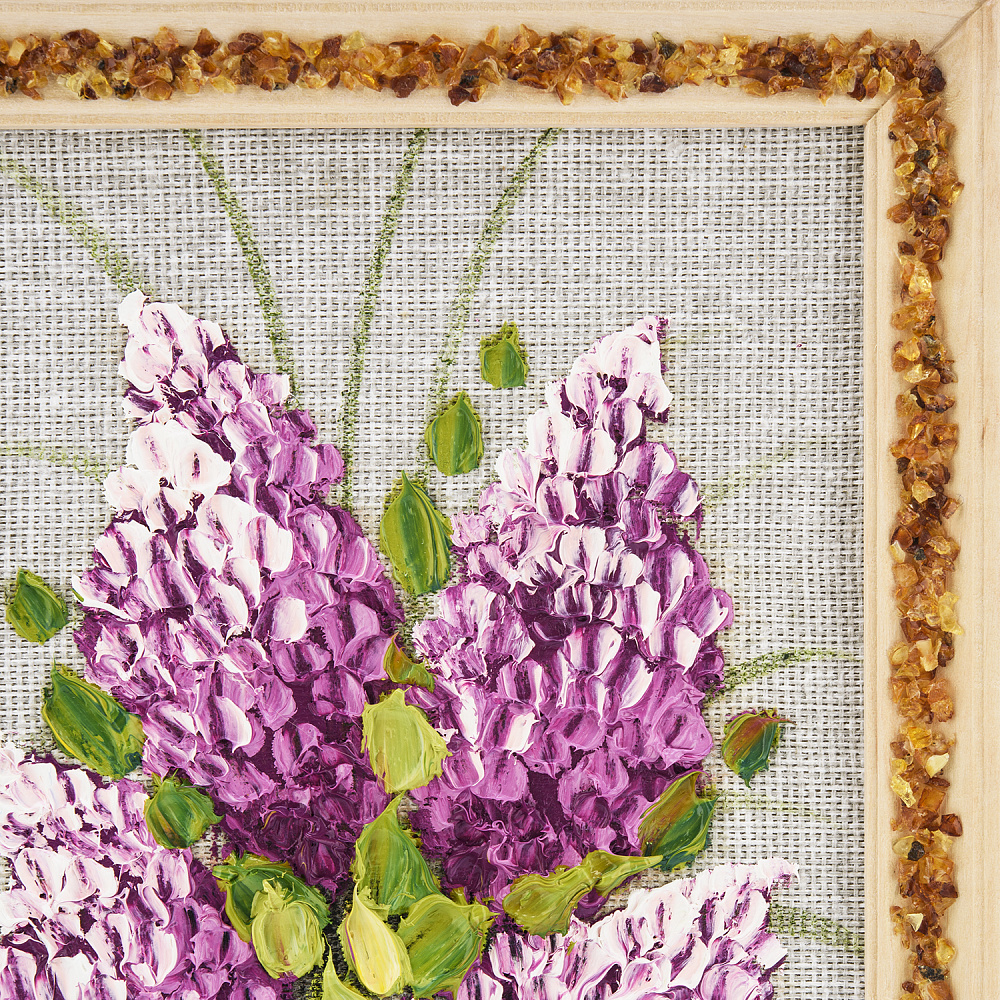 Панно в янтарной раме «Букет цветов» 27х18 см - интернет магазин Русь Велика я фото 2