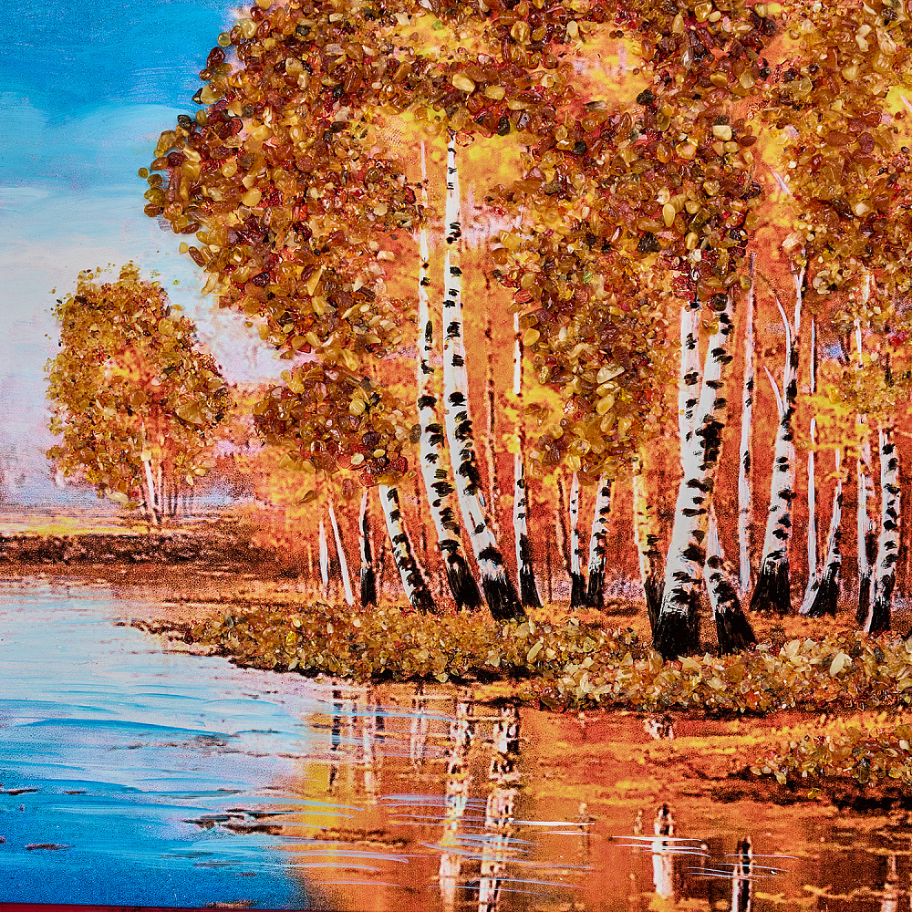 Картина янтарная «Пейзаж» 60х29 см - интернет магазин Русь Велика я фото 1