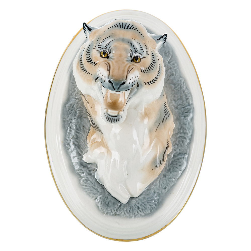 Панно фарфоровое «Тигр». Серия «Трофеи» 10х16 см - интернет магазин Русь Велика я фото 1