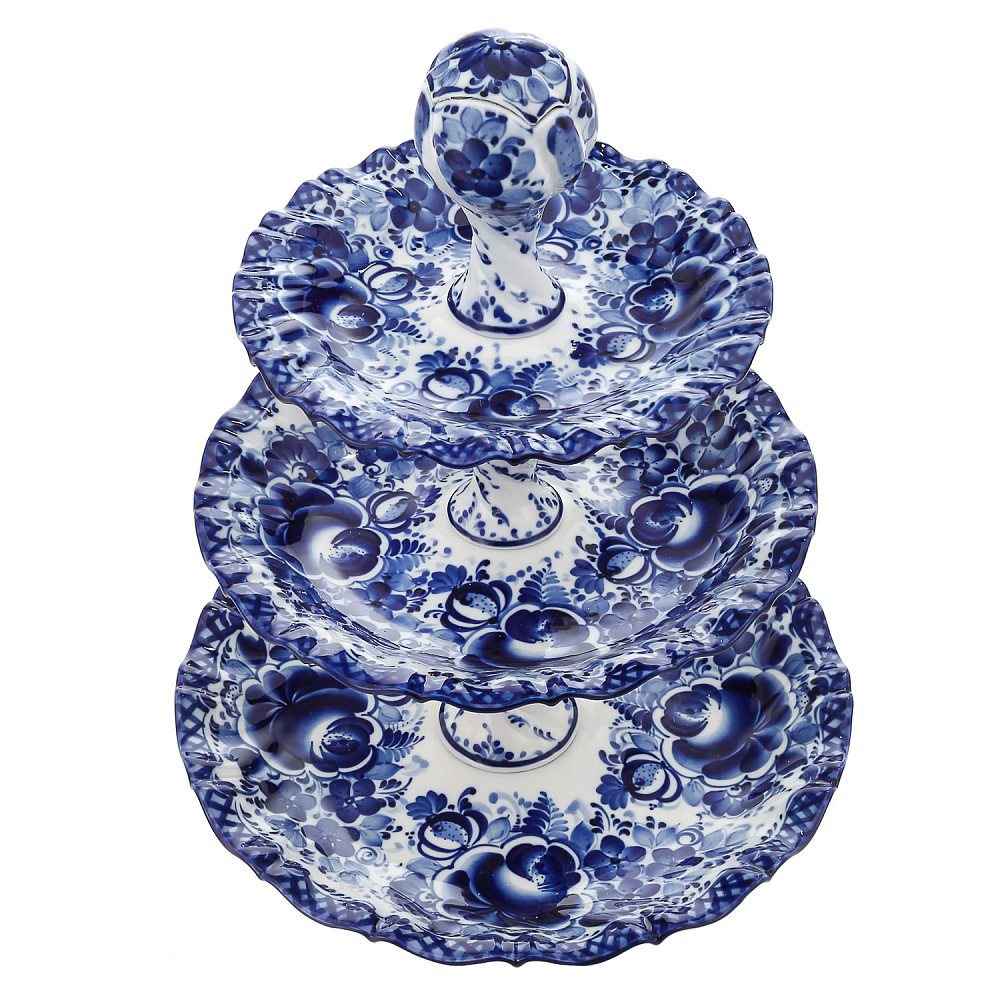 Фруктовница «Гиридон». Гжель - интернет магазин Русь Велика я фото 1