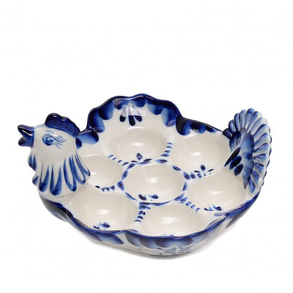 Пасхальница «Курочка». Гжель - интернет магазин Русь Велика я 