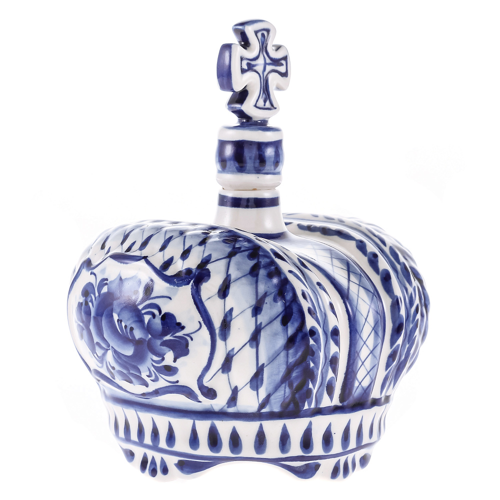 Штоф «Корона». Гжель - интернет магазин Русь Велика я фото 1