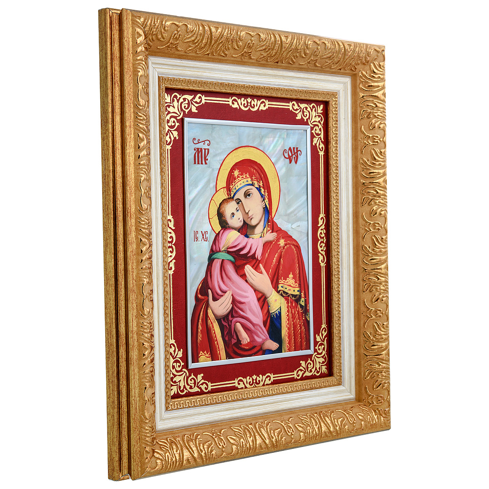 Икона на перламутре «Божья Матерь Владимирская» 35х30 см - интернет магазин Русь Велика я фото 1