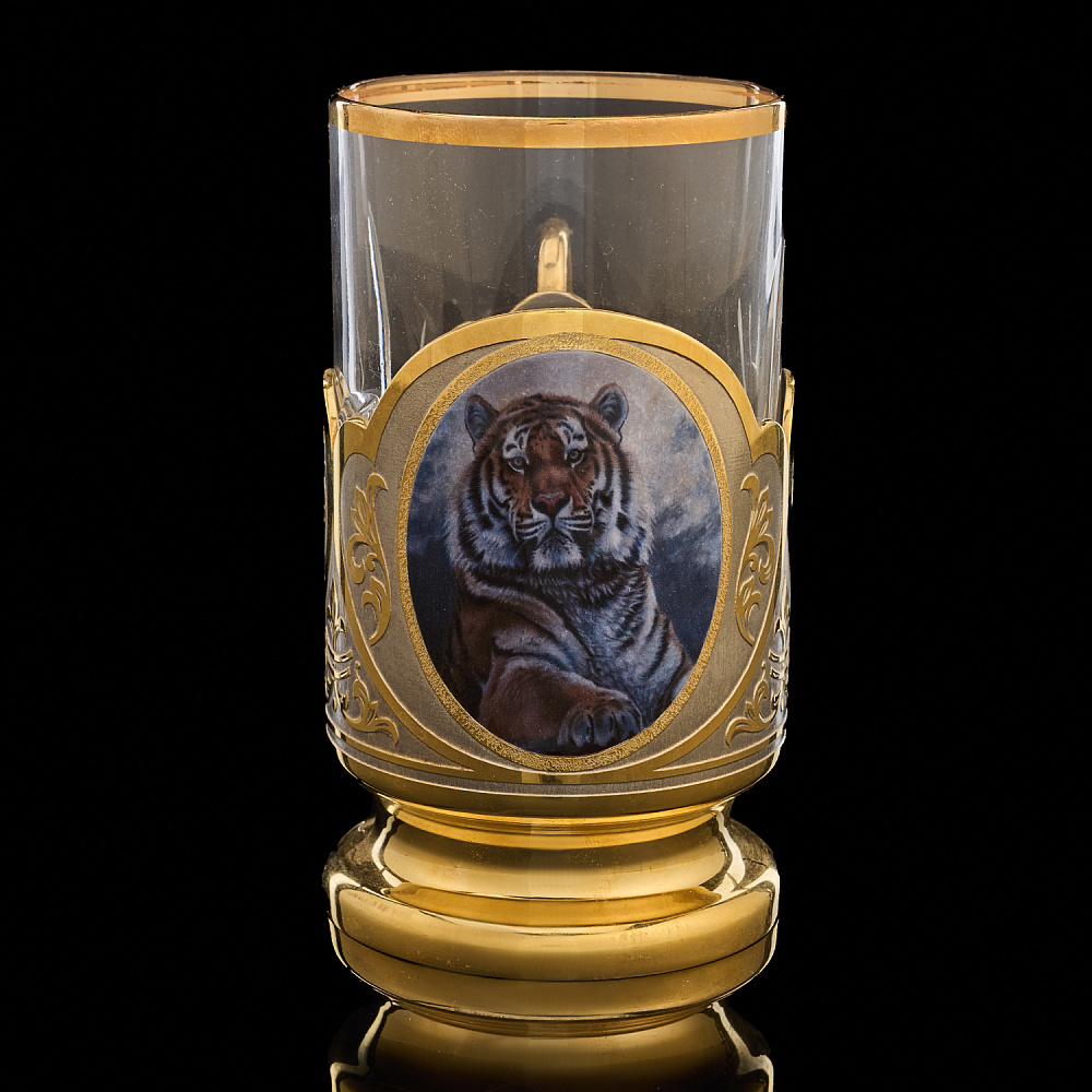 Подстаканник «Тигр». Златоуст - интернет магазин Русь Велика я 