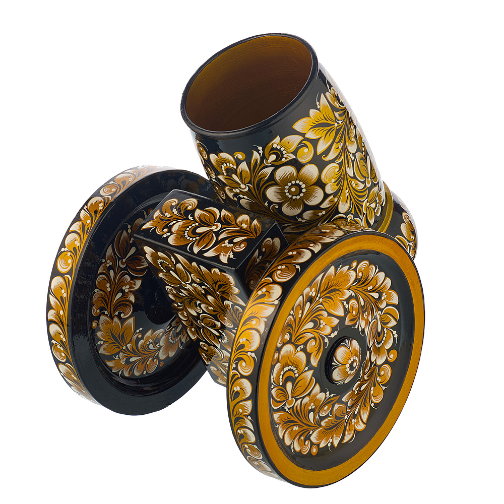 Подставка под бутылку «Пушка». Хохлома - интернет магазин Русь Велика я фото 1