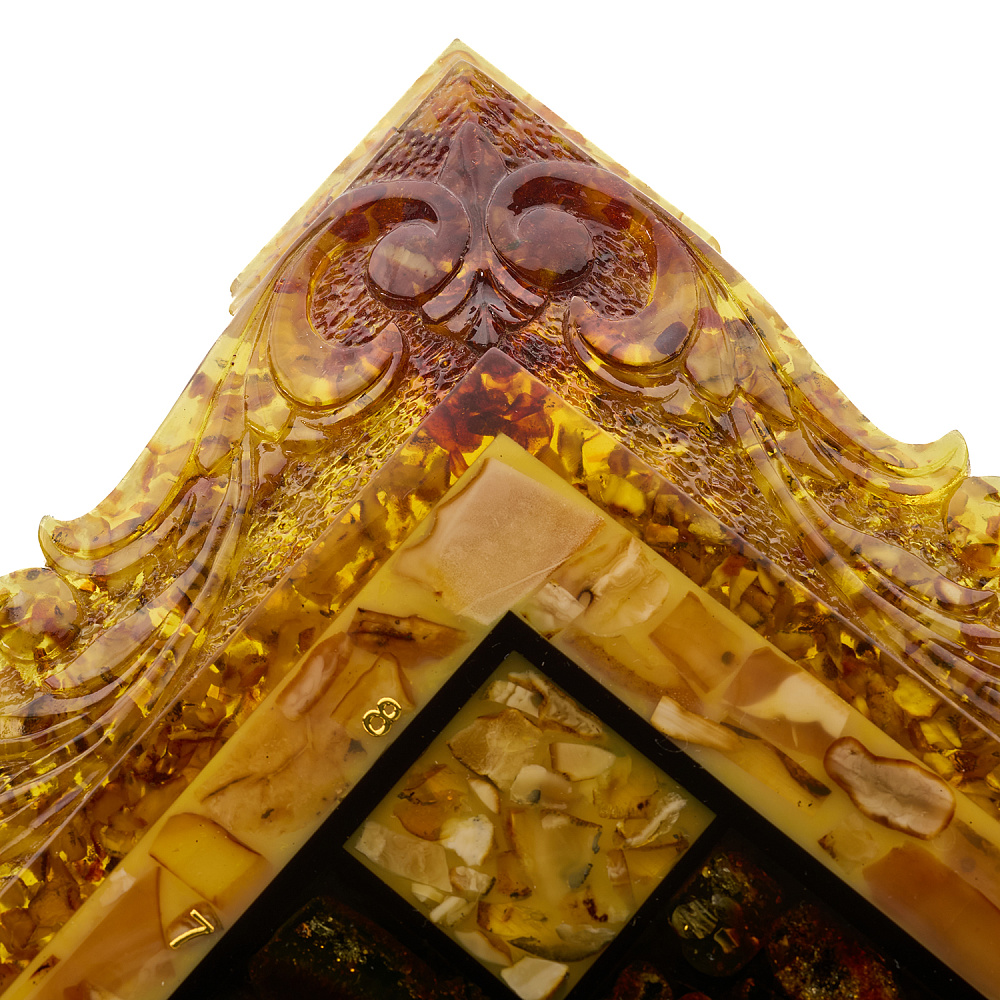 Шахматная доска из янтаря «Узоры» 50х50 см - интернет магазин Русь Велика я фото 5