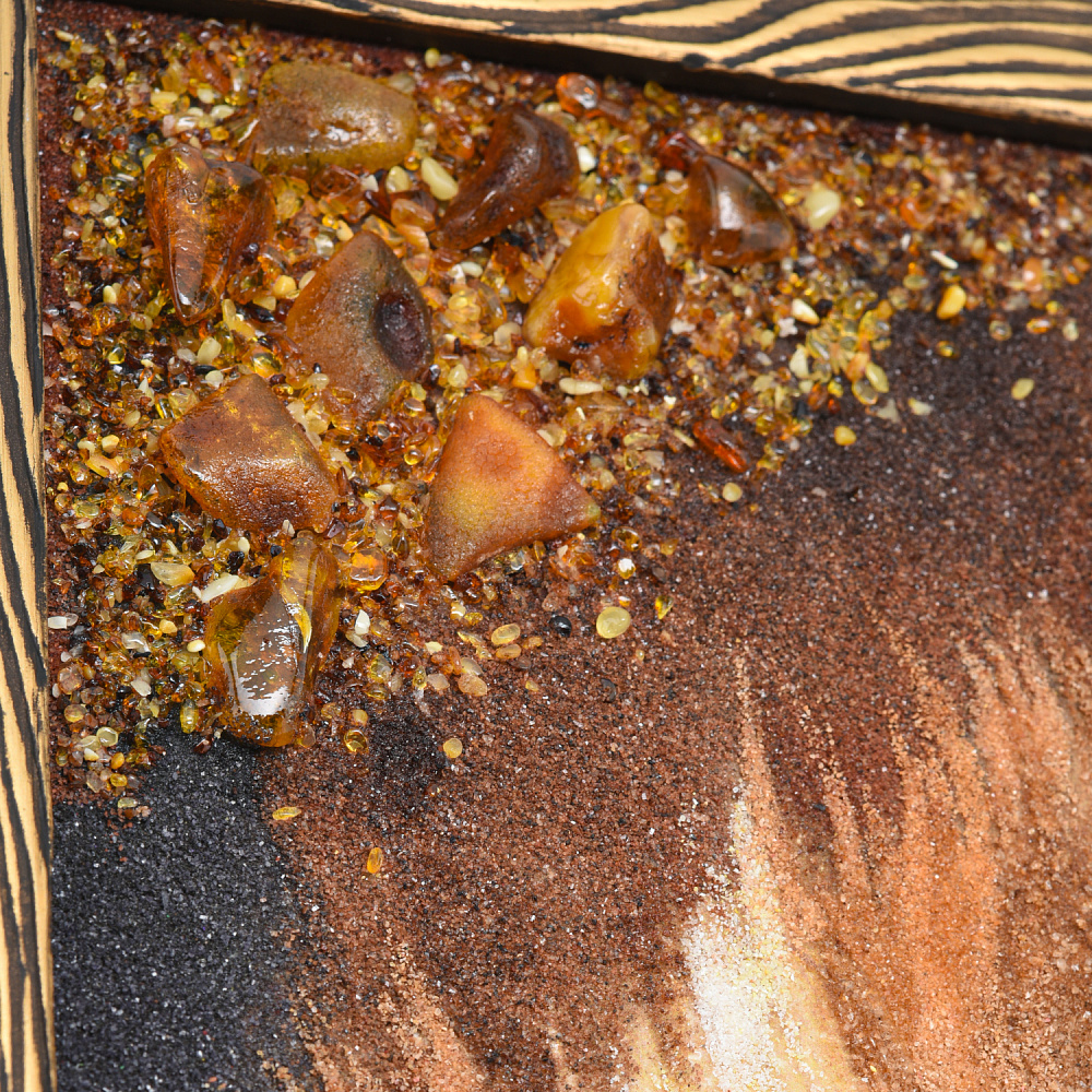 Картина янтарная «Лев» 60х40 см - интернет магазин Русь Велика я фото 3