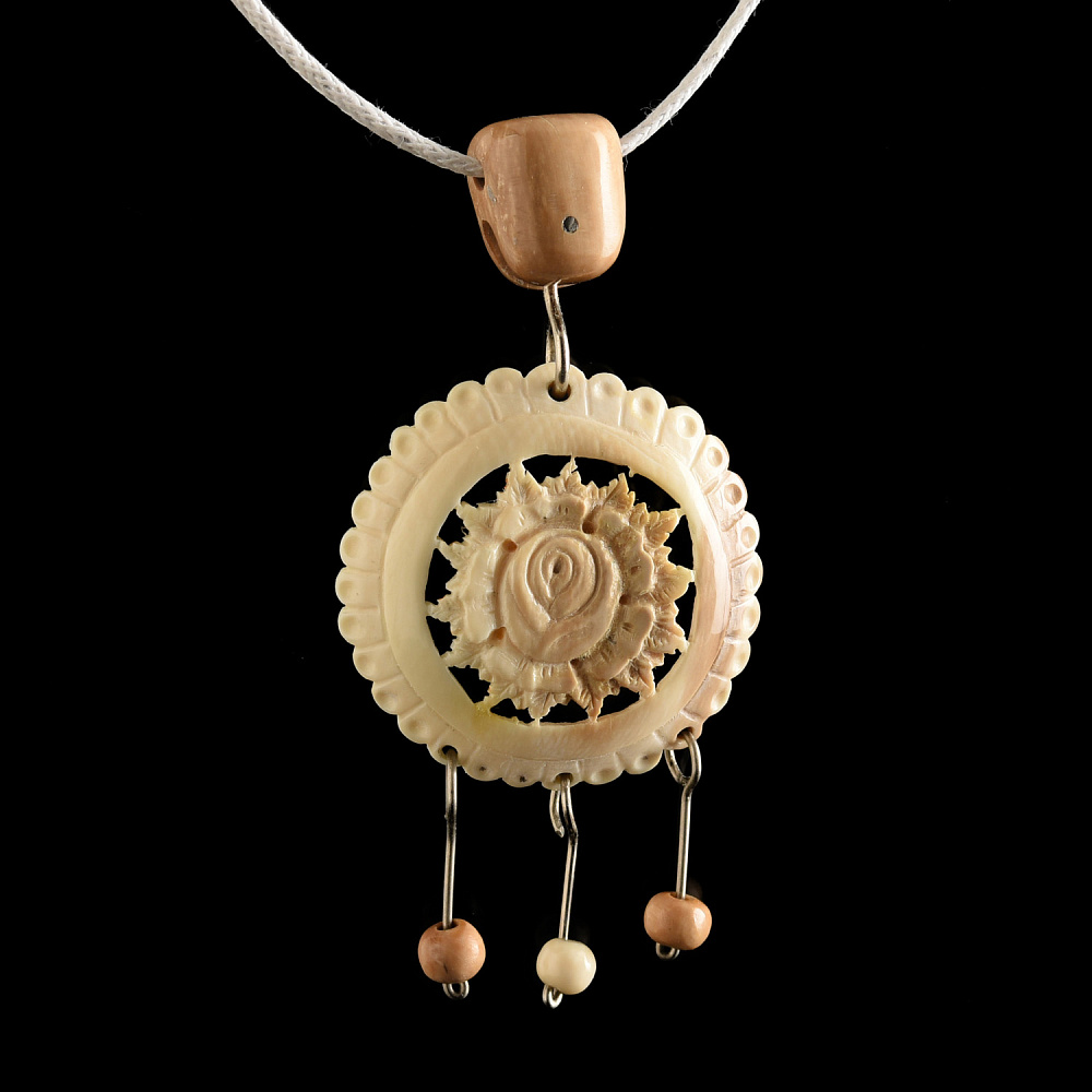 Кулон из бивня мамонта «Роза День» - интернет магазин Русь Велика я 