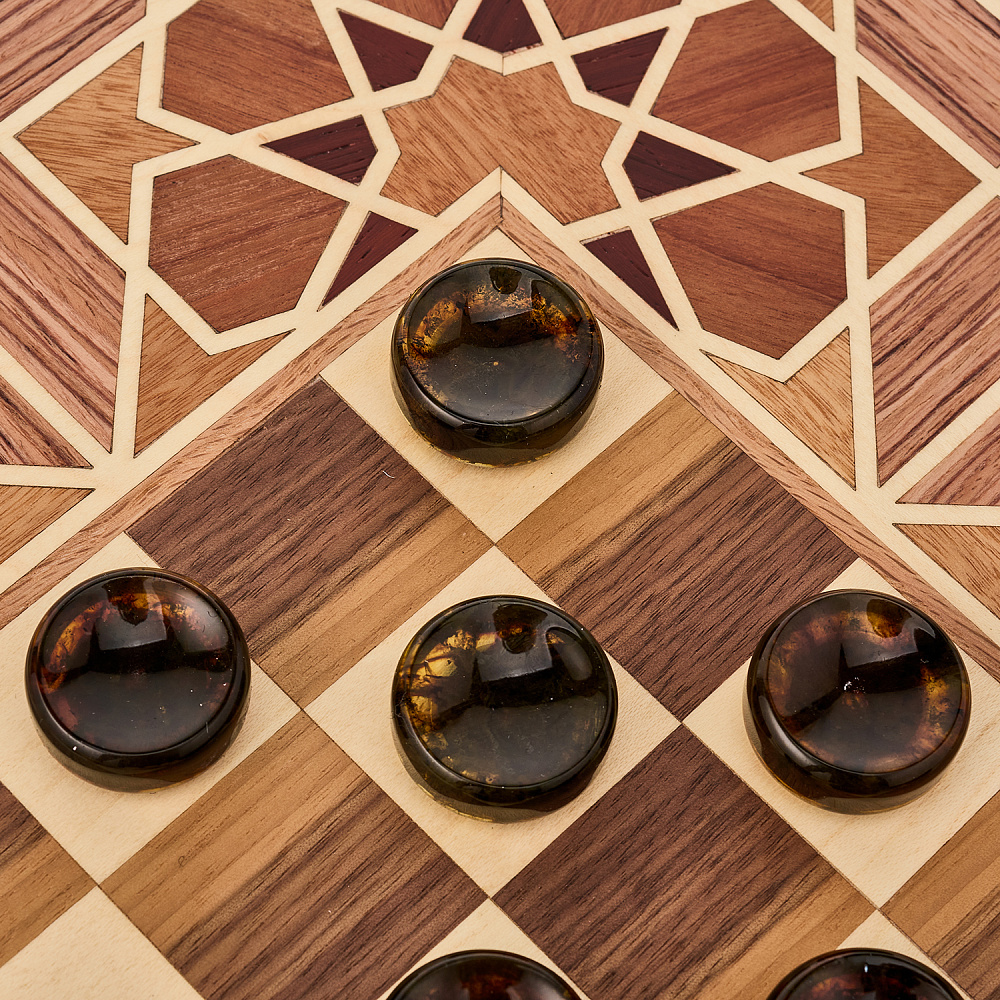 Нарды-шашки с янтарными фишками «Жасмин» 49х25 см - интернет магазин Русь Велика я фото 7