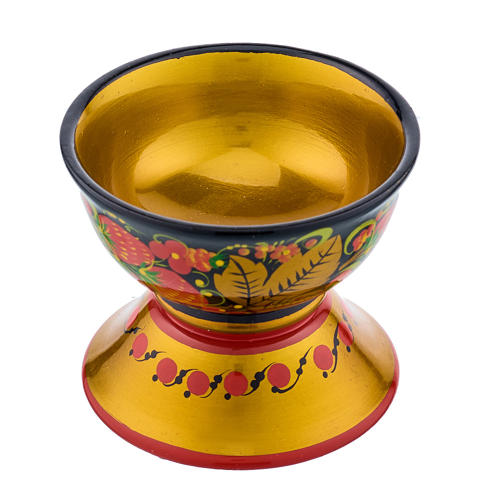 Набор деревянной посуды для икры с росписью. Хохлома - интернет магазин Русь Велика я фото 1