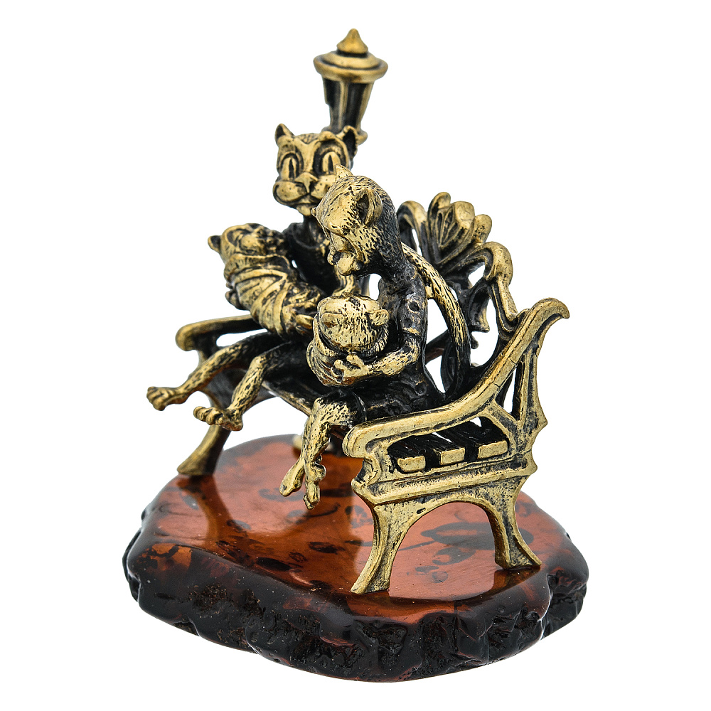 Статуэтка с янтарем «Коты - большая семья» - интернет магазин Русь Велика я фото 2