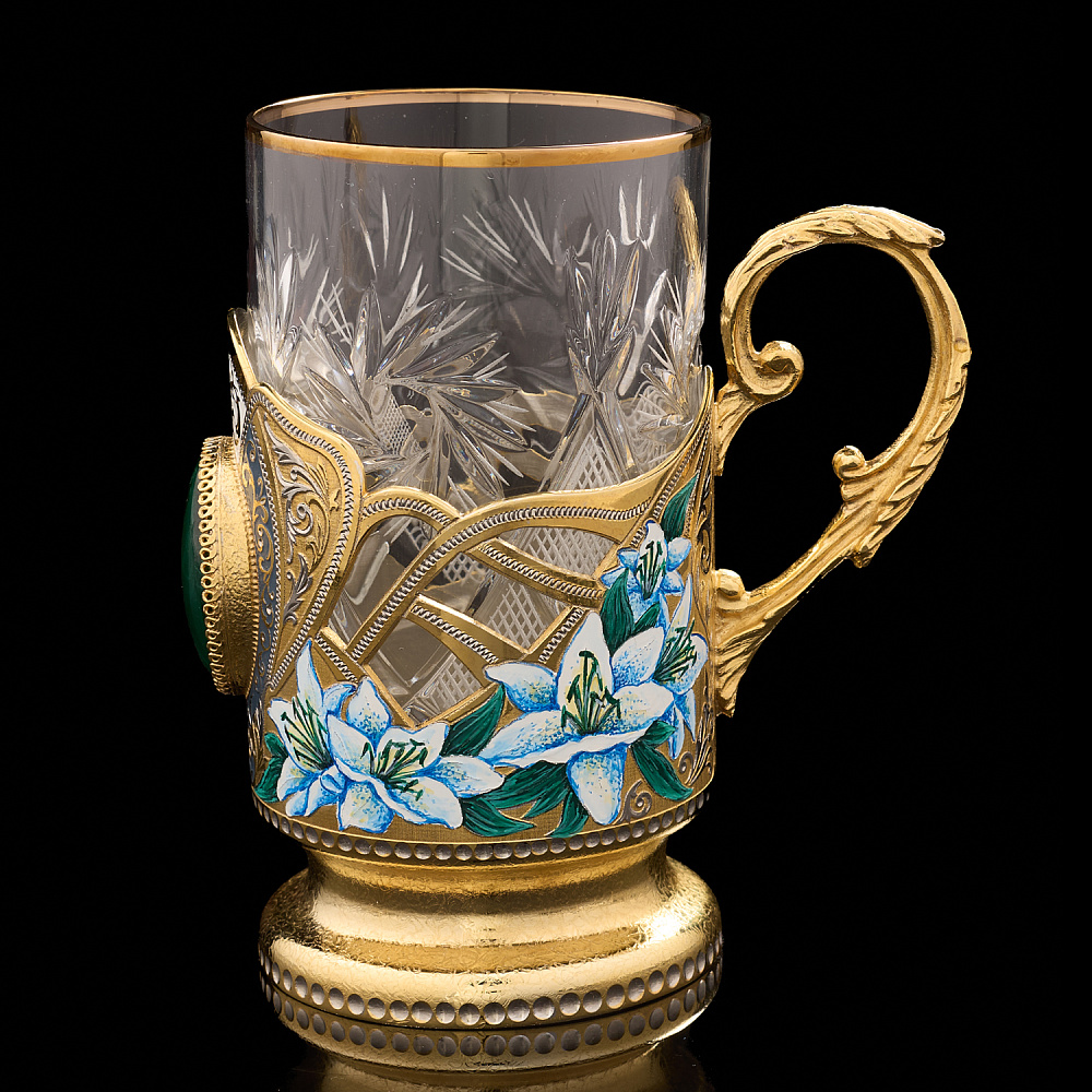 Чайный набор с френч-прессом и подстаканниками «Малахит». Златоуст - интернет магазин Русь Велика я фото 9