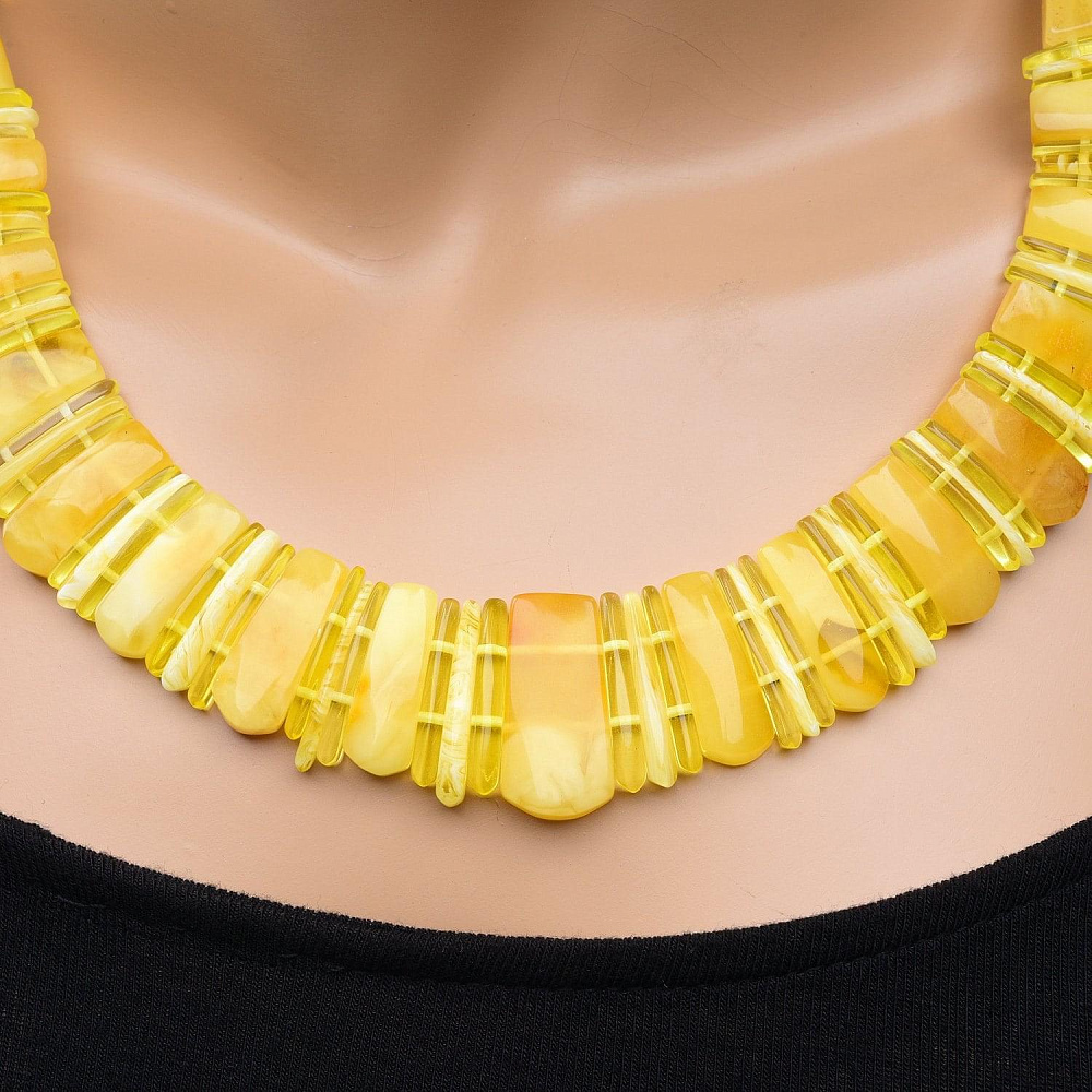 Колье из натурального янтаря «Матовое» 26,5 гр. - интернет магазин Русь Велика я фото 1