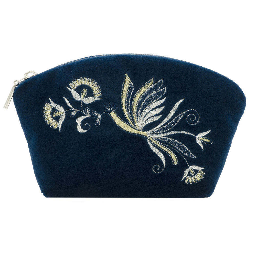 Косметичка «Птица». Темно-синяя с вышивкой - интернет магазин Русь Велика я фото 1