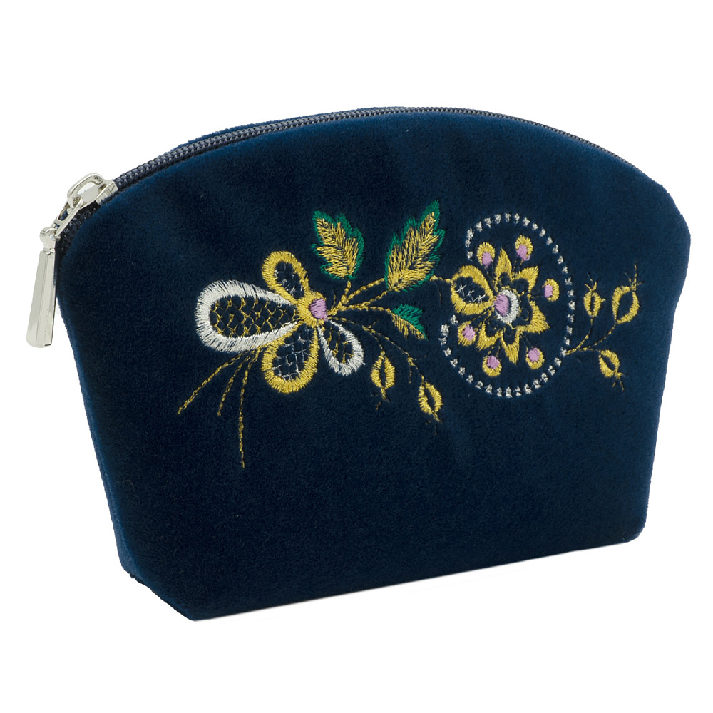 Косметичка «Заря». Темно-синяя с вышивкой - интернет магазин Русь Велика я 